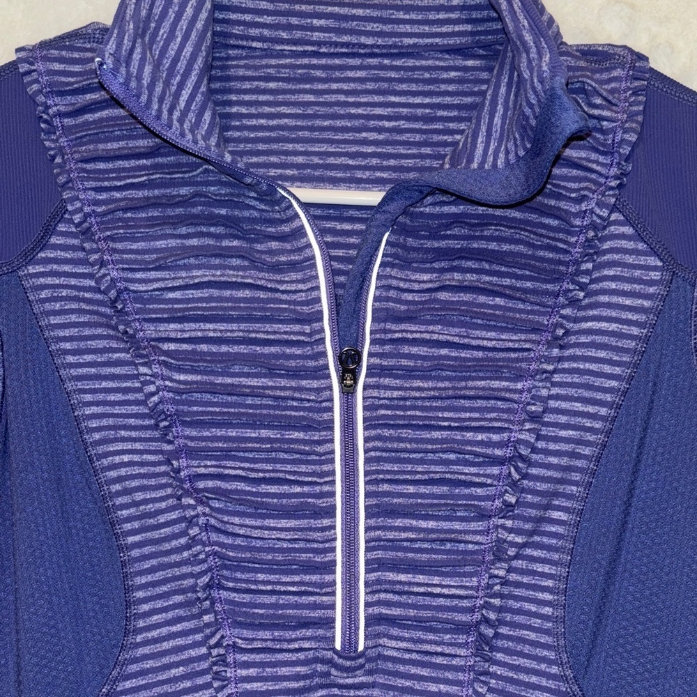 Lululemon Athletica Purple Striped Pullover - Picture 2 of 11